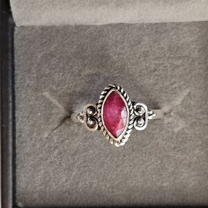 Ruby Gemstone Sterling Silver Ring